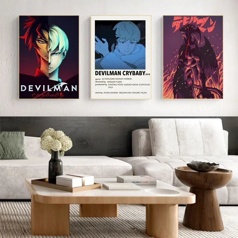 

Devilman Crybaby Poster Self-adhesive Art Poster HD Quality Wall Art Retro Posters For Home Room Wall Decor