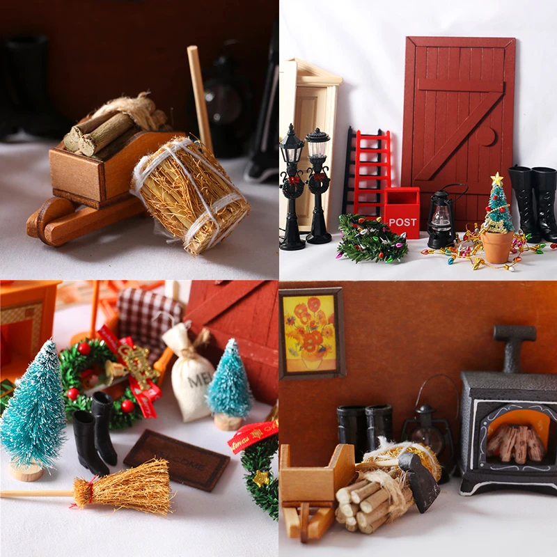 

1/12 Scale 1 String Of Fake Lights Christmas Good Decoration Dollhouse Miniature Mini Furniture Accessories String Lights