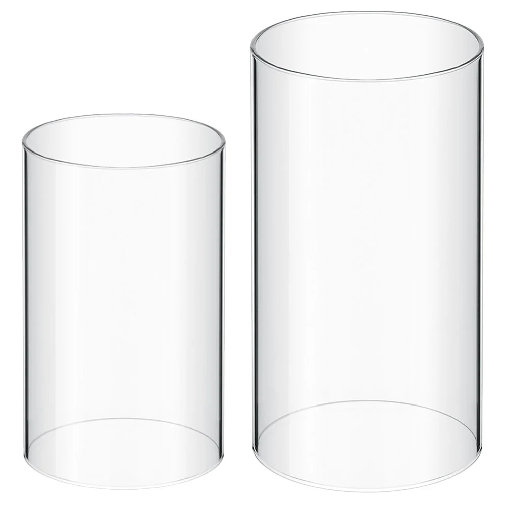 

Shade Glass Cylinders Candles Clear Covers Open Ended Shades Decorative Windproof Protectors
