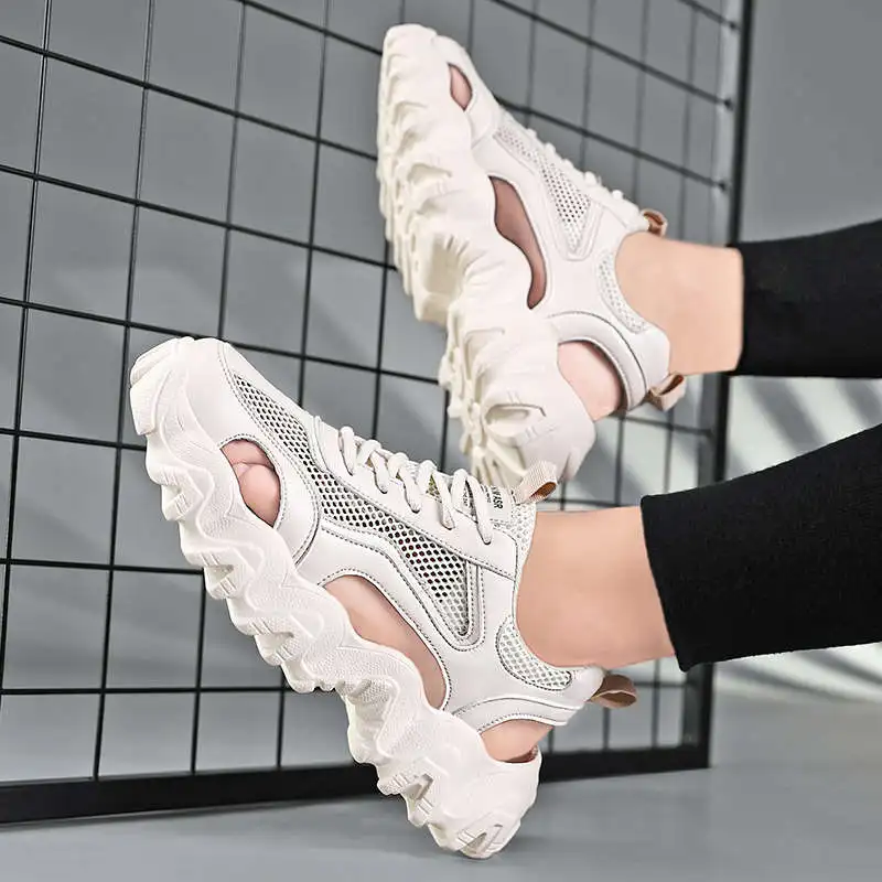 

Man Casual Shoes Menino Men's Sneakers Holes Sandals Heels Promotion Men's Slippers Thick Bottomed Tennis Couples Sapatillas