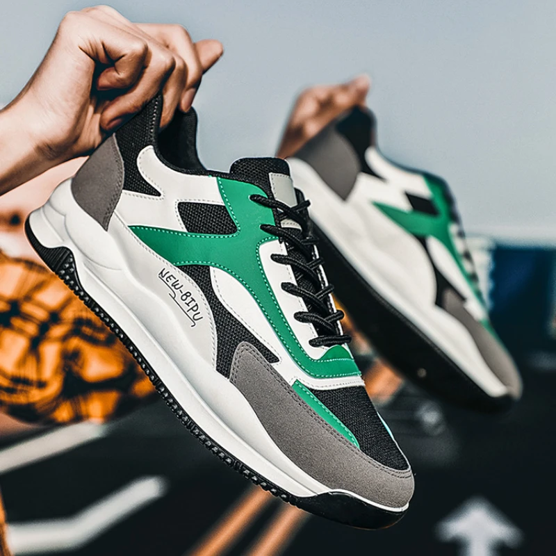 

Мужские кроссовки, модная повседневная мужская обувь на толстой подошве, мягкие удобные уличные мужские спортивные туфли, трендовая спорти...