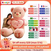100cm Big I LOVE YOU Teddy Bear Plush Toy Lovely Huge Stuffed Soft Bear Doll Lover Bear Kids Toy Birthday Gift For Girlfriends