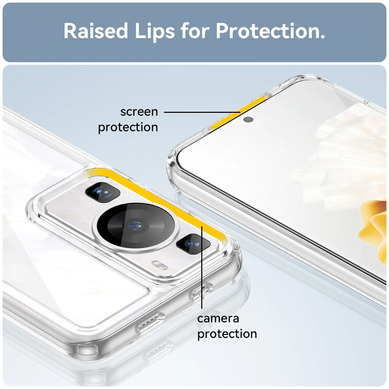 For Huawei P60 Pro Case Cover Huawei P60 Pro Capas Shockproof Bumper Transparent Colour Frame Clear Fundas Huawei P 60 P60 Pro