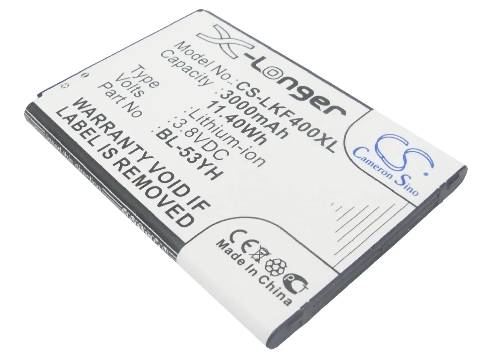 

CS Mobile SmartPhone Battery for LG G3 D855 D855 LTE D855K LS990 LS990 LTE D850 F400 D851 D830 VS985 Fits BL-53YH EAC62378905