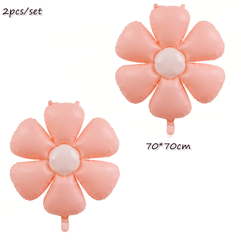 

Воздушный шар из фольги с розовой маргариткой и детскими розовыми шариками с номером/сердечком, набор для дня рождения, Annerversay, украшения для детского душа, вечерние украшения