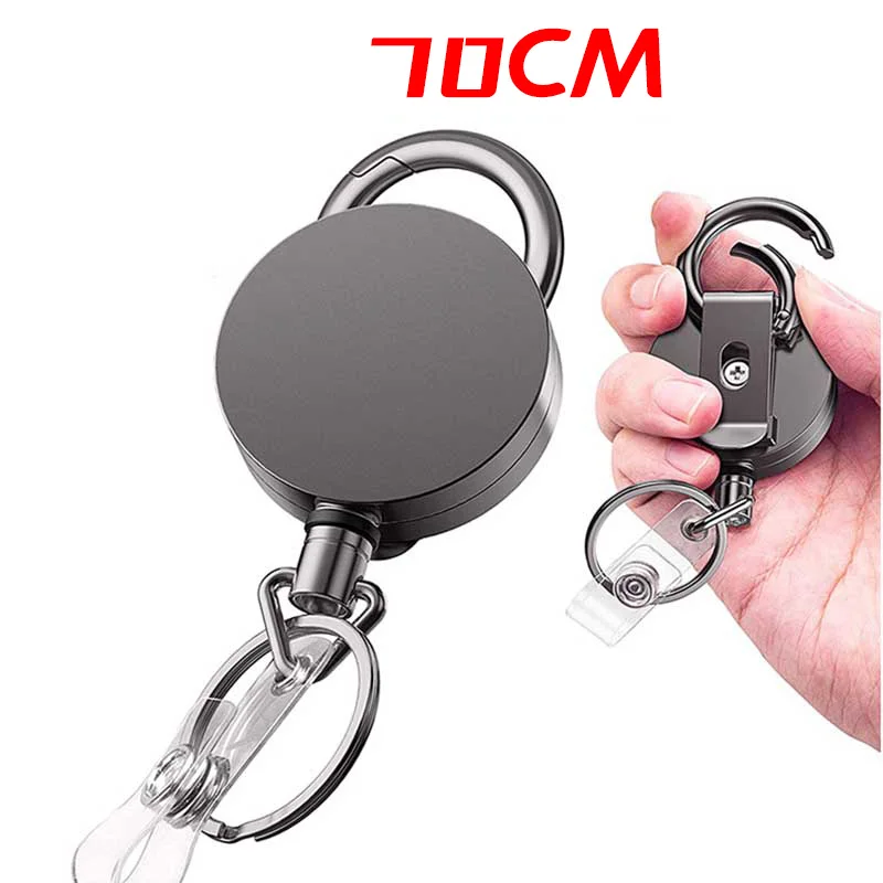 

Mountaineering Buckle All-metal Easy-pull Buckle Retractable Key Buckle Easy-pull Buckle with Belt Clip Certificate Buckle Gift