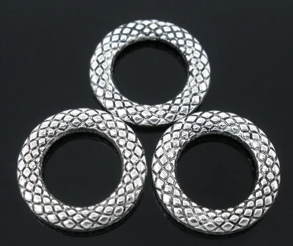 Замкнутые спаянные соединительные кольца серебряного цвета в винтажном стиле 14
