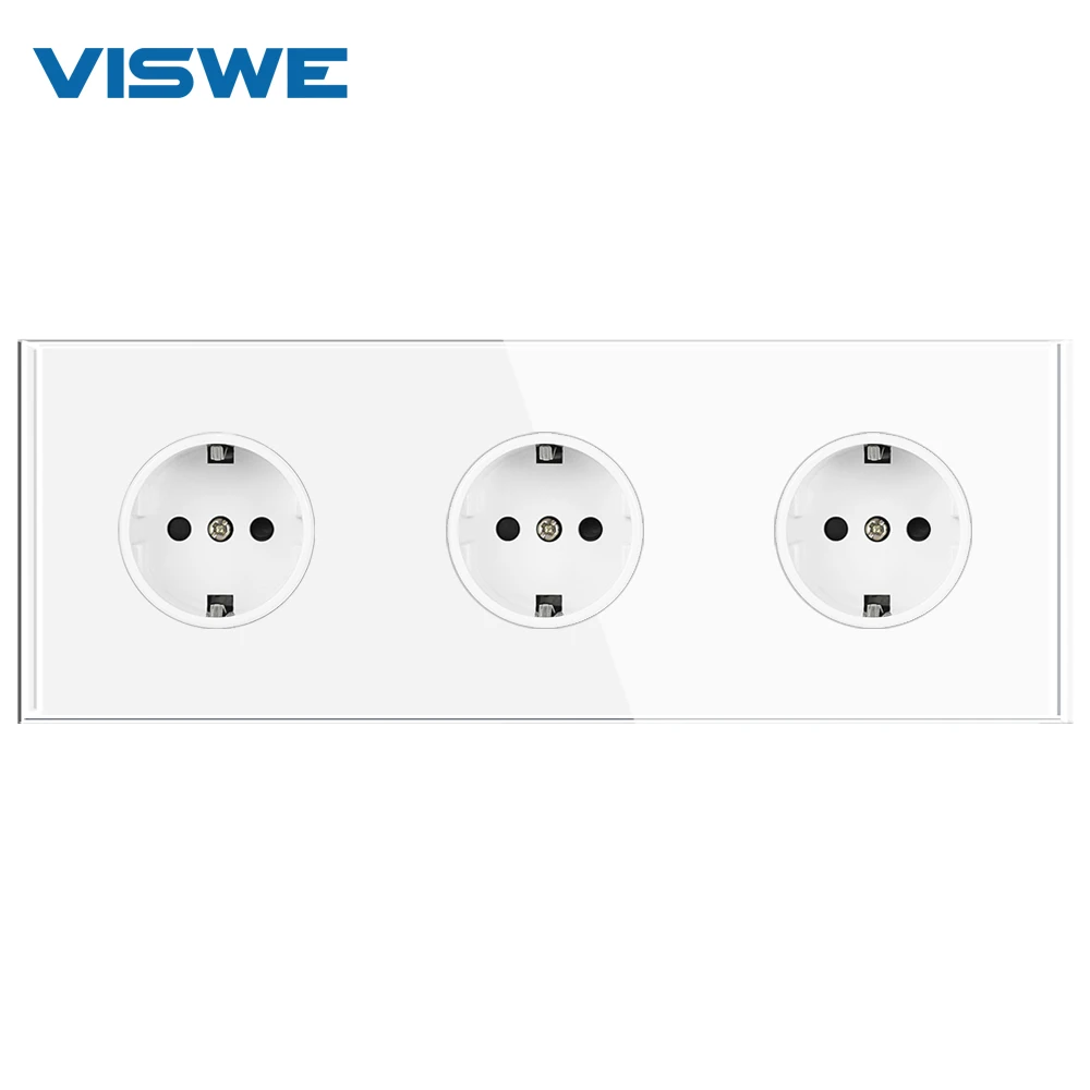 

VISWE розетки из закаленного стекла 16А 250В белые/черные