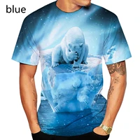 fashion 3d t shirt animal funny polar bear printed short sleeve personality creative tee tops