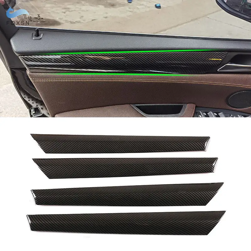 For BMW X3 F25 X4 F26 2011 2012 2013 2014 2015 2016 2017 ABS Carbon Fiber Texture Car Window Door Panel Cover Protective Trim