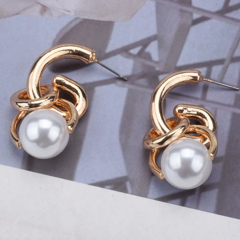 Новинка 2024 Модные металлические серьги ZA с искусственным жемчугом бижутерия из