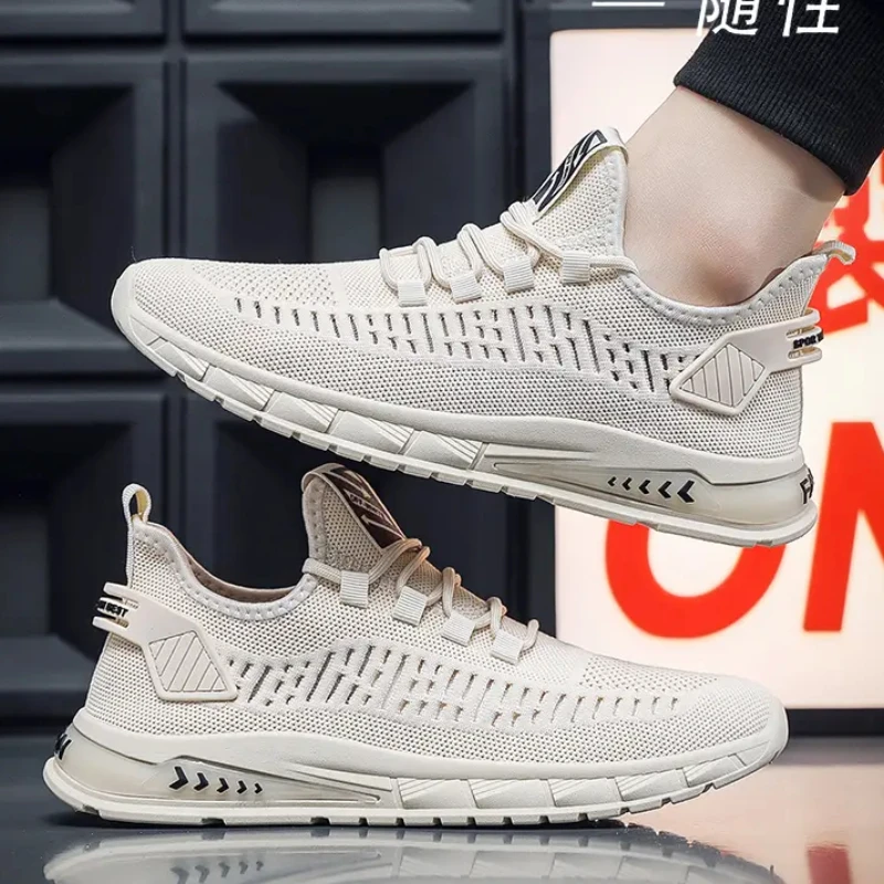 

Men Casual Shoes Breathable Walking Mesh Lace-up Flats Sneakers Walking Jogging Fitness Shoes Men's Non Slip Tenis Masculino