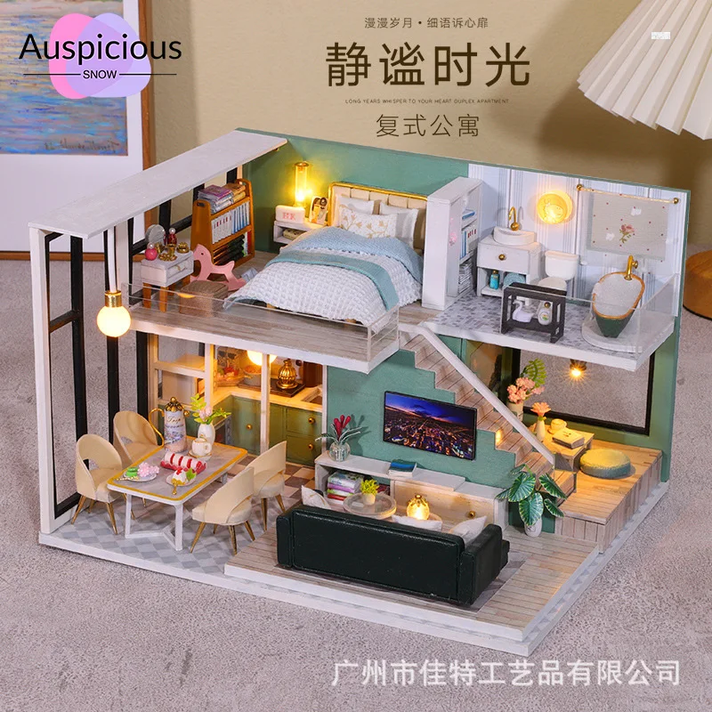 

Diy Wooden Cabin Quiet Creative Birthday Gift Puzzle Toy Cabin Model Toy Art House Indoor Decoration Children's Birthday Gift