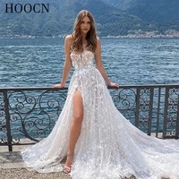 herburnl custom made split sexy backless tulle wedding dresses for women 2022 fashion appliques floor length vestidos de novia