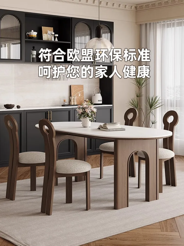 z litego drewna kamiennej płyty stół do jadalni lekki luksusowy mały apartament domowy orzechowy prostokątny i krzesło