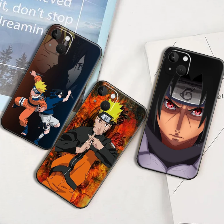 

Cartoon Soft Phone Case Silicone For iPhone 11 12 13 Pro Max Mini X XS Max XR 7 8 Plus Uchiha Sasuke Full Lens Protection Cover