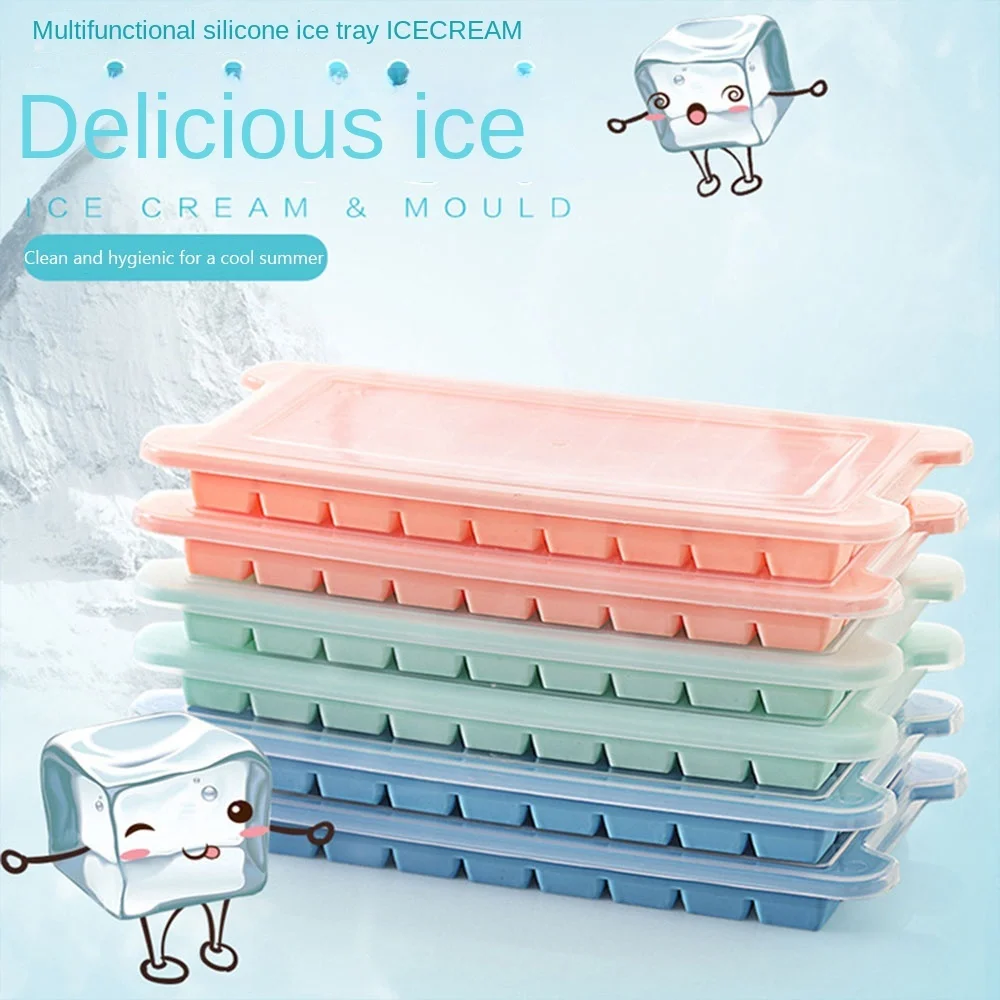 

24/36 Grid Home Bar Party Ice Tray Silica Gel DIYchocolate Mold with Cover Kitchen Gadgets Freezer Accessories Summer Goodies