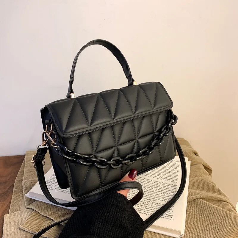 

Trendy Plaid Women Shoulder Bag Fashion Chain Crossbody Bags Brand Designer Handbags and Purses Small Flap Top Handle Bags