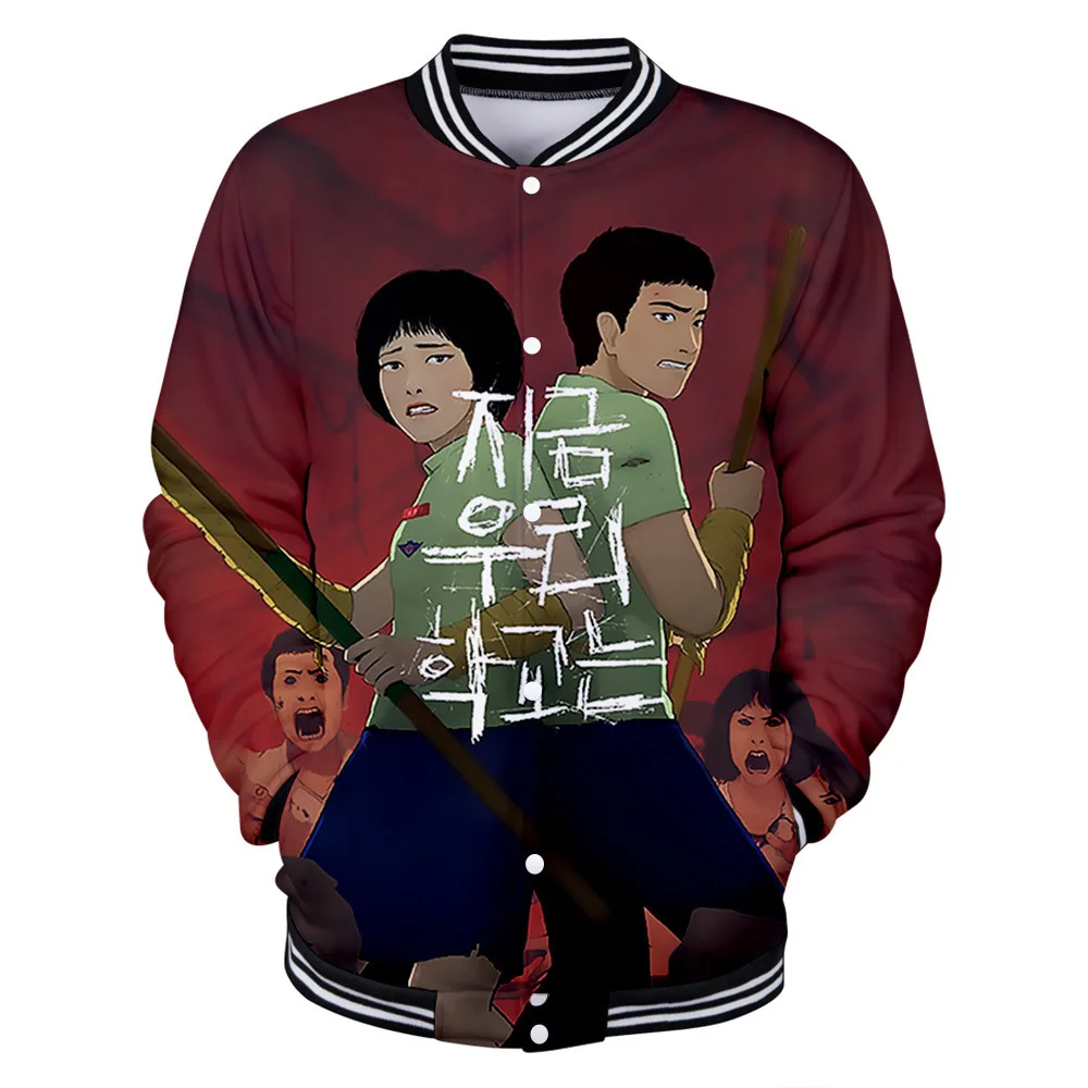 

All of Us Are Dead 3D Print Baseball Jacket Men Bomber Jacket Outerwear Streetwear Hip Hop Baseball Uniform Casual Sportswear