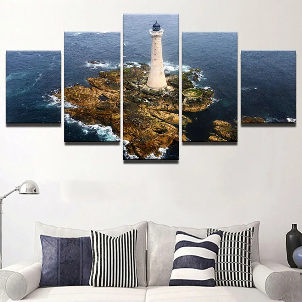 

Картина на холсте с изображением заката, морского берега, Морского Пейзажа, искусство на стену, Декор, картины для декора интерьера, 5 панелей