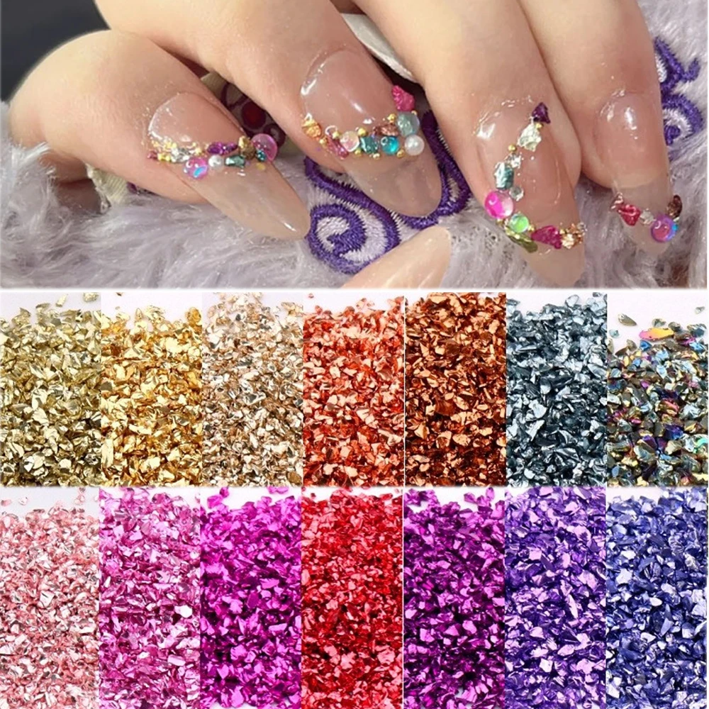 50 г нестандартный гравий для ногтей, ювелирные изделия, имитация руды, стекла, гравия, подвески «сделай сам», искусственное наполнение, украшения для ногтей *-JX52
