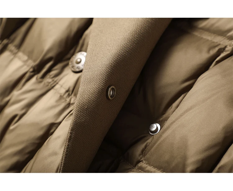 High-quality Casaco Feminino Inverno 2022 90% White Duck Down Long Jackets for Women Autumn/Winter High Street Adjustable Waist