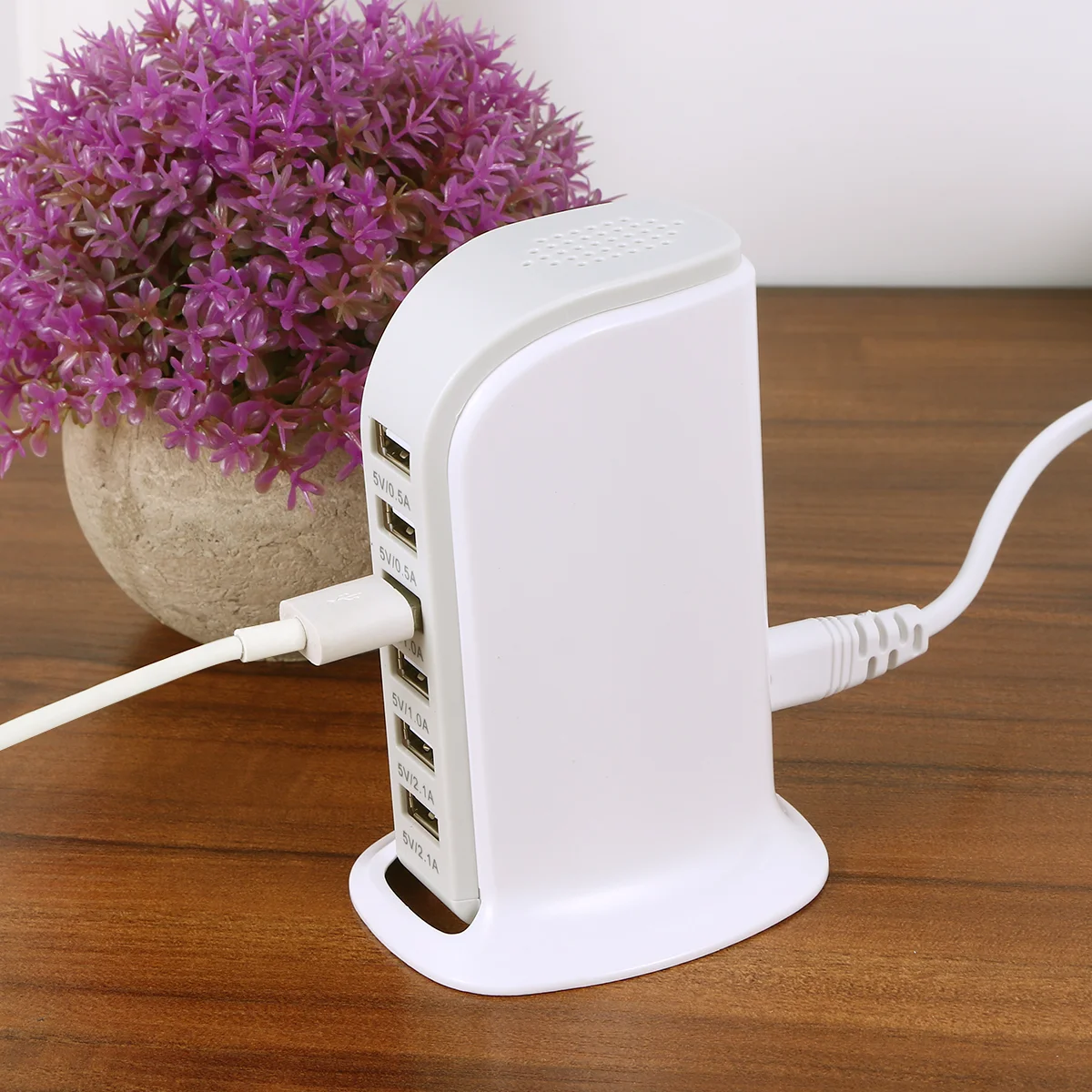

1 Pc 30W Universal 6A 6 USB Multi Port Charger Rapid Charging Socket Wall Charger