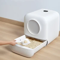 automatic smart cat litter box self cleaning cat toilet deodorant fully enclosed cats litter box splash large pet toilet bedpan