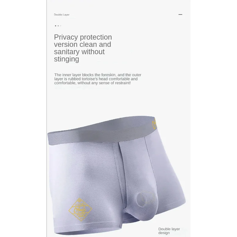 Male Boxer Pants with Separated Prepuce-resistant Underwear Taste Underwear Male Modal Hypoallergenic Shorts Extended Sex Time