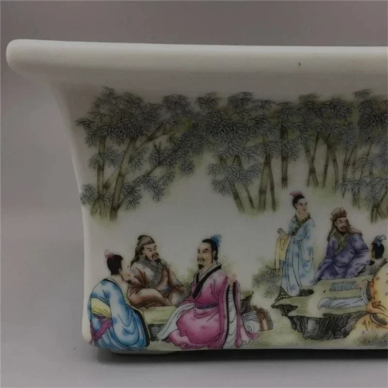 Китайский старый фарфоровый цветочный горшок из розового бамбукового дерева с