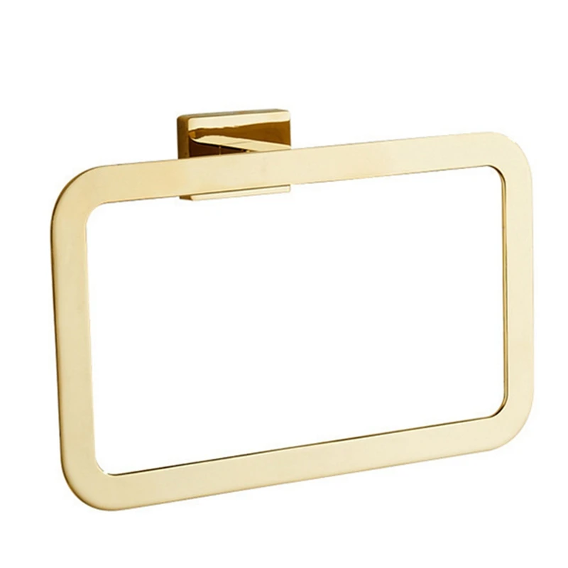 

Square Towel Ring, Bathroom Towel Rack Wall Mounted Towel Pendant Bathroom Accessories