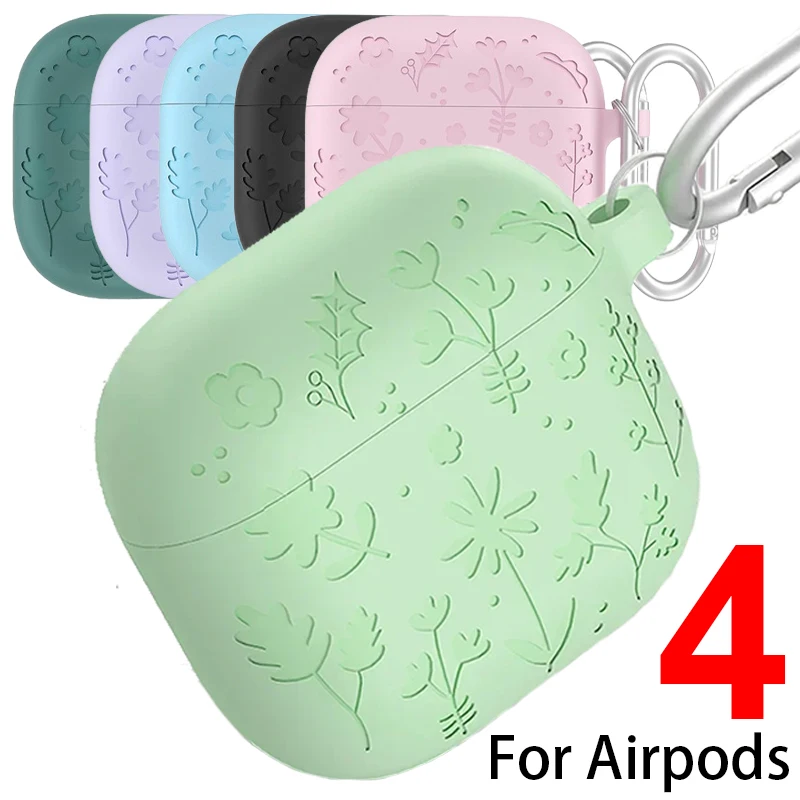 Мягкие силиконовые наушники 3D с цветами для Airpods 4