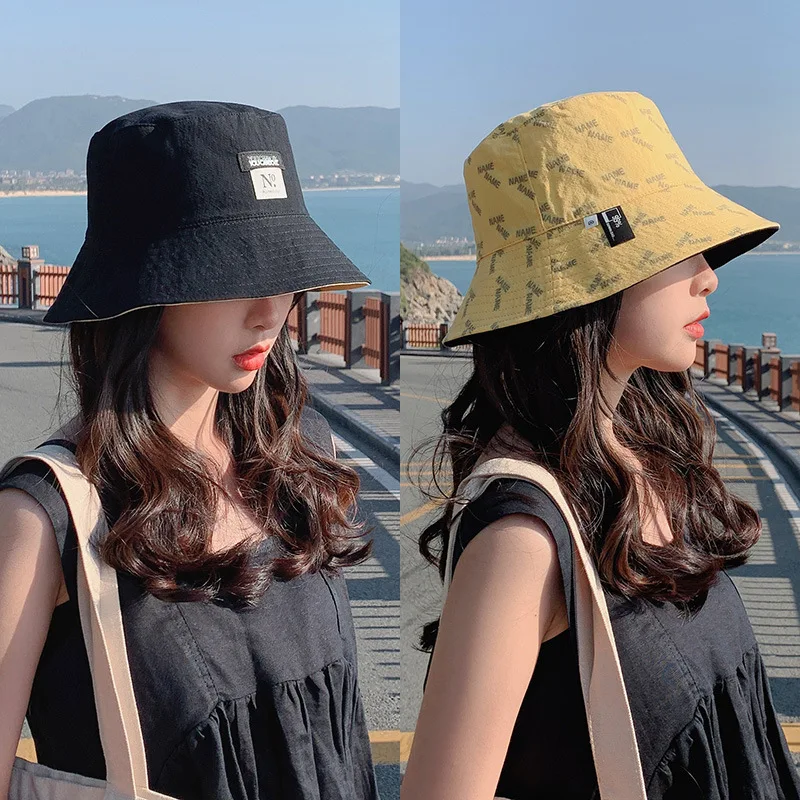 Summer Korean Version Of The Trendy Fisherman Hat Women's Sunscreen UV Protection Sun Hat Japanese All-Match Double-Sided Sunhat