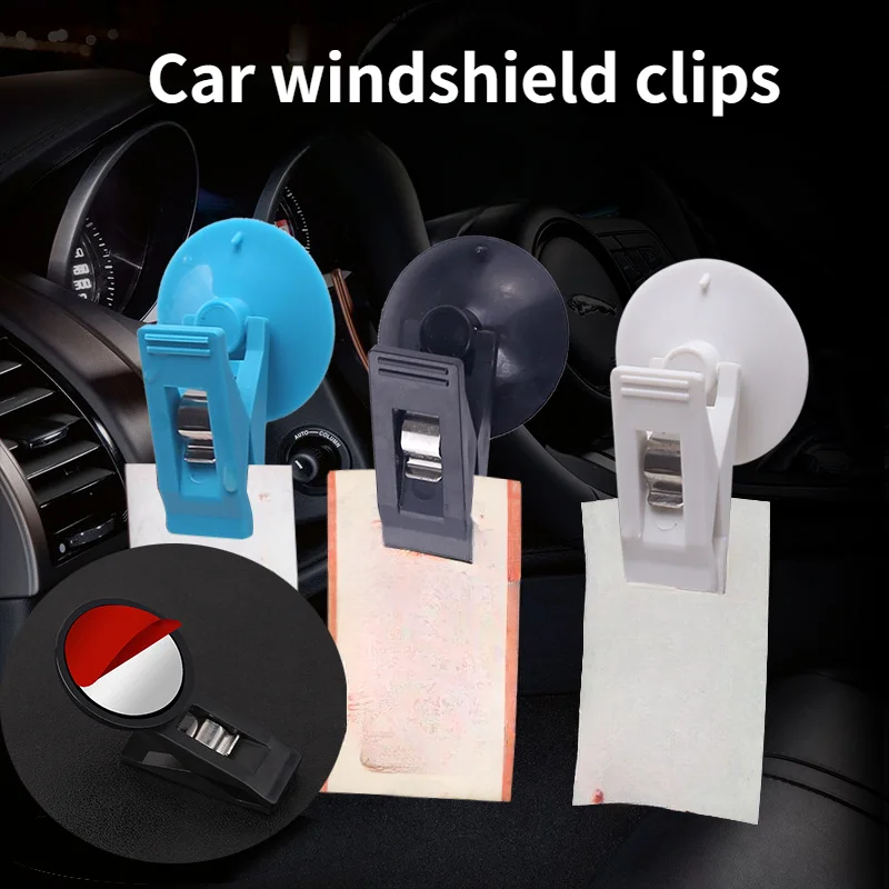 

1 Pair of Car Windshield Clips Parking Card Access Control Card Paper Tickets Fixed Clips