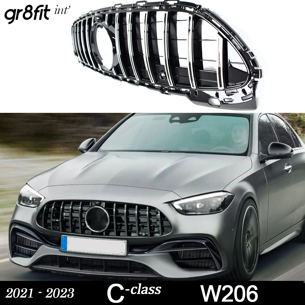 

Передний радиатор panamerica GT из АБС-пластика, решетка для Mercedes C Class W206 Sedan S206 Wagon C206 Coupe A206 Cabrio 2021 - 2023