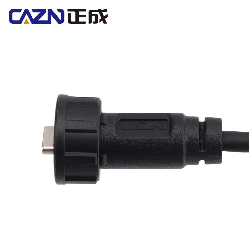 Фото CAZN Водонепроницаемый кабель USB C Type-C «папа-папа» с перемычкой и резьбой байонетного типа 5,0G 10,0G №2