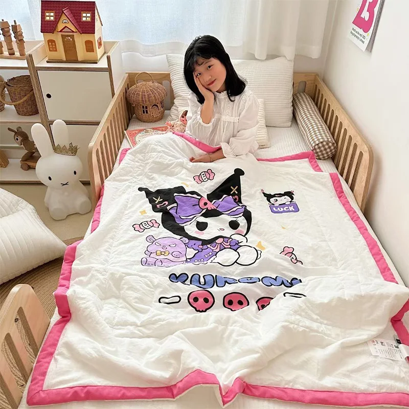 

Sanrio Kuromi Anime Kawaii Wormwood Mosquito Repellent Quilt Cute Cartoon Summer Baby Air Conditioning Cooled Quilt Kids Toys