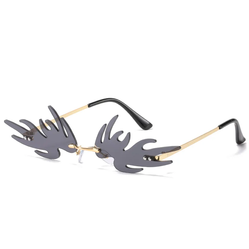 

Ins Funny Fashion Rimless Sunglasses Personality Siamese Lens Sun Glases Funny Eyeglasses Modeling Masquerade Party Spectacles