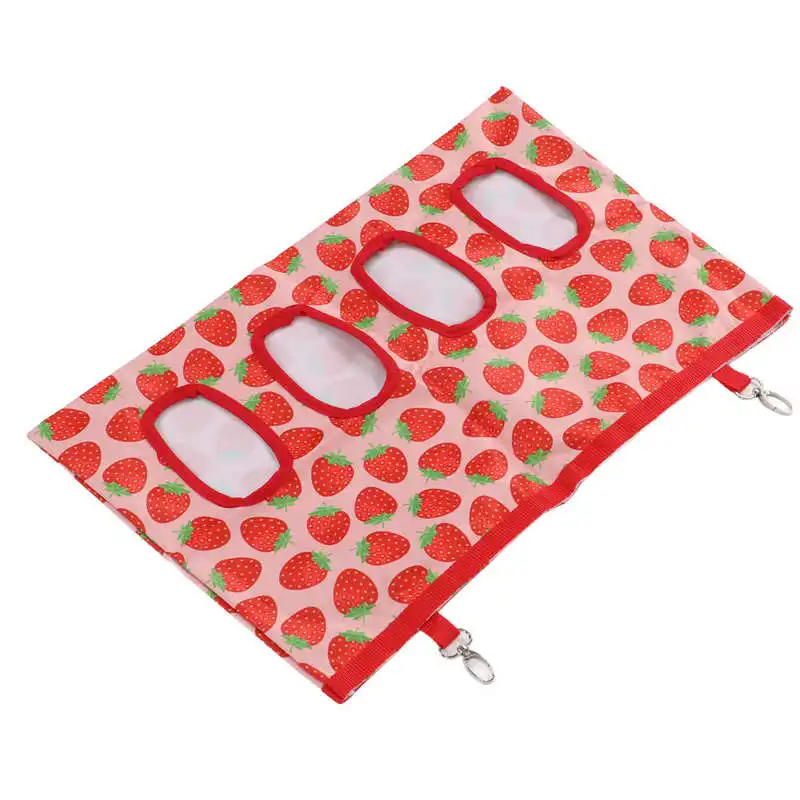 Кормушка для сена с карманом для чистки, переносная, для кроликов, с крючком и липучкой, 4 отверстия, пылезащитная, для хомяков и морских свинок.