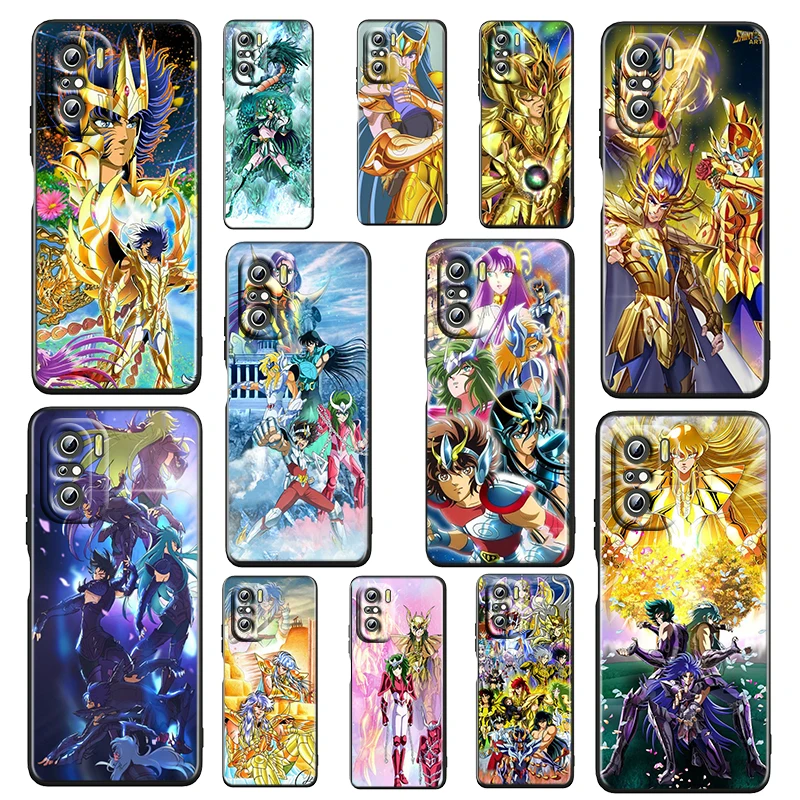 

Anime Saint Seiya Cute For Xiaomi Redmi K50 K40 Gaming K30 K20 Pro 10X 9T 9C 9A TPU Soft Silicone Black Phone Case Cover Fundas