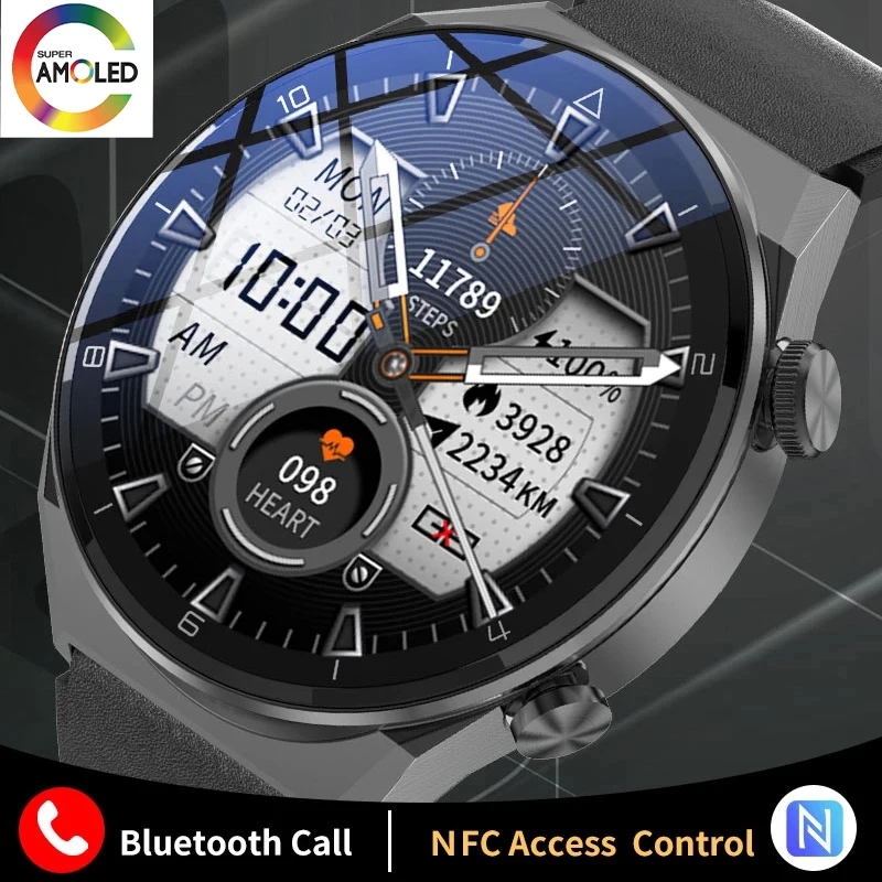 

LIGE AMOLED 454*454 Smart Watch for Men Business Smartwatch Answer Dial Calling Clock Waterproof Sports Fitness Tracker Watches