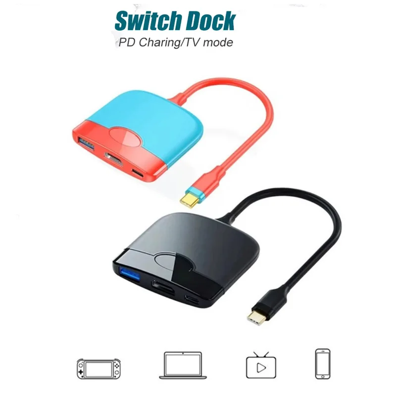 

3 In 1 USB C Hub TV Dock For Nintendo Game Console Switch USB C To HDMI 4K 30HZ 100W PD USB3.0 Hub For Switch Laptop Macbook Pro