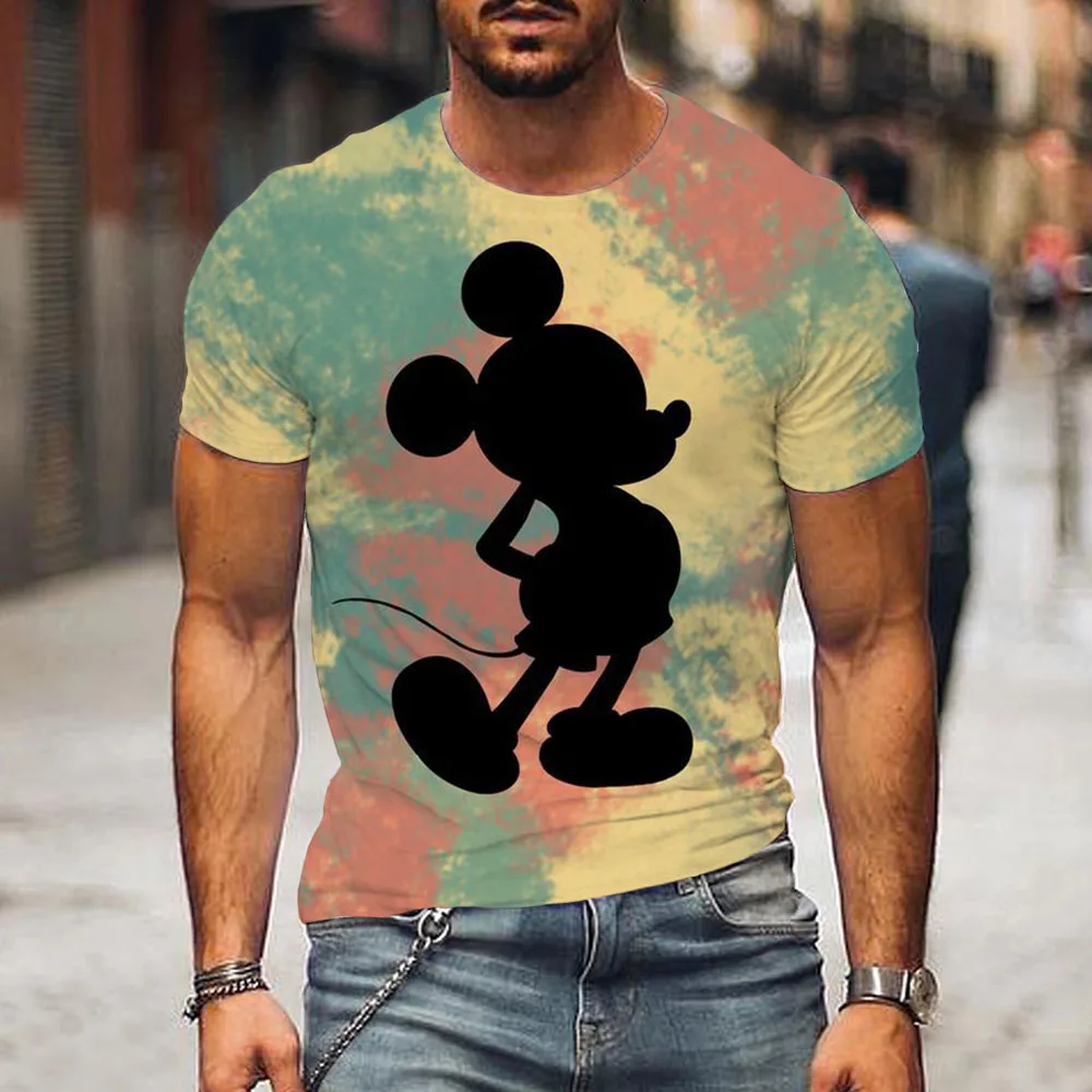 Футболки с Микки Маусом Диснея уличная одежда 3D принтом мультфильмов аниме для