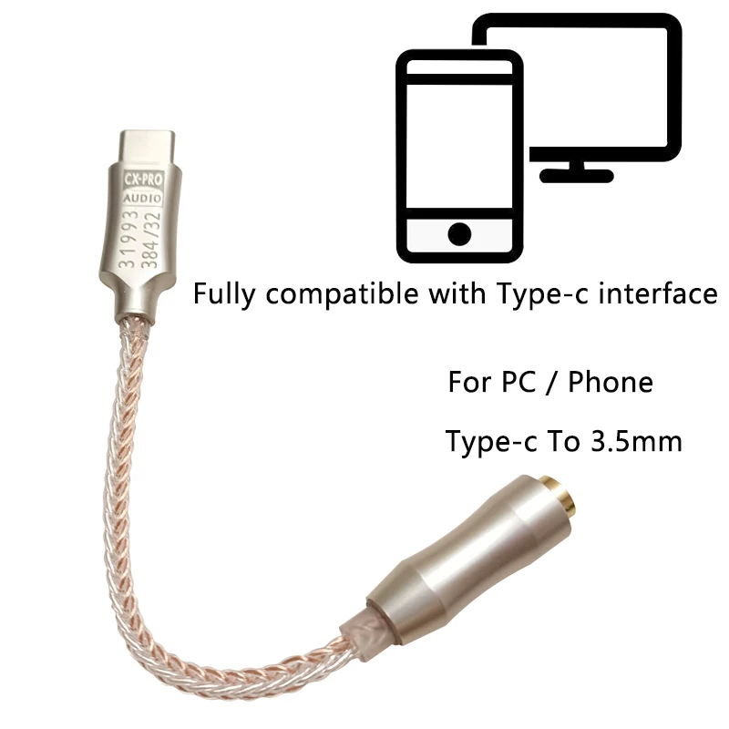 Адаптер для наушников LNEFAN CX31993 USB C DAC Тип разъем 3 5 мм 32 бит 384 кГц |
