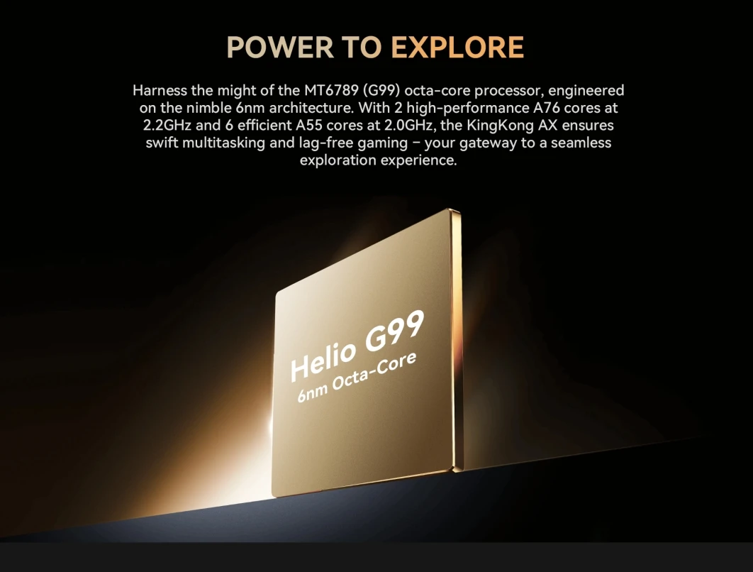 Смартфон Cubot Kingkong Ax Helio G99120Hz 2025 дюйма ультратонкий с тройной защитой 12 ГБ памяти 6