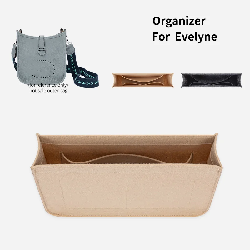 

Purse Organizer Insert, Felt Makeup Inner Bag Organizer With Zipper, Women's Luxury Handbag & Tote Shaper, For Evelyne