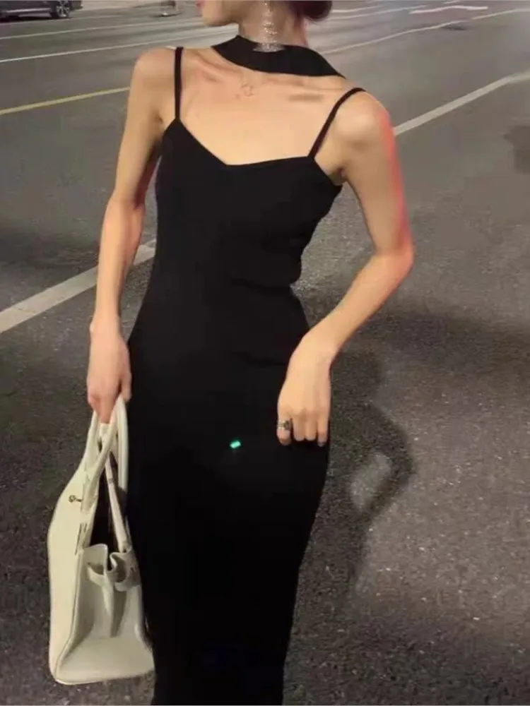 Женское трикотажное платье на бретельках с завышенной талией | Женская одежда