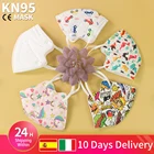 FPP2 симпатичная детская 5-слойная маска KN95 детская Пылезащитная маска с фильтром KN95 FFP2 лицевая маска для мальчиков и девочек CE респиратор автомобиль динозавр ffp2mask