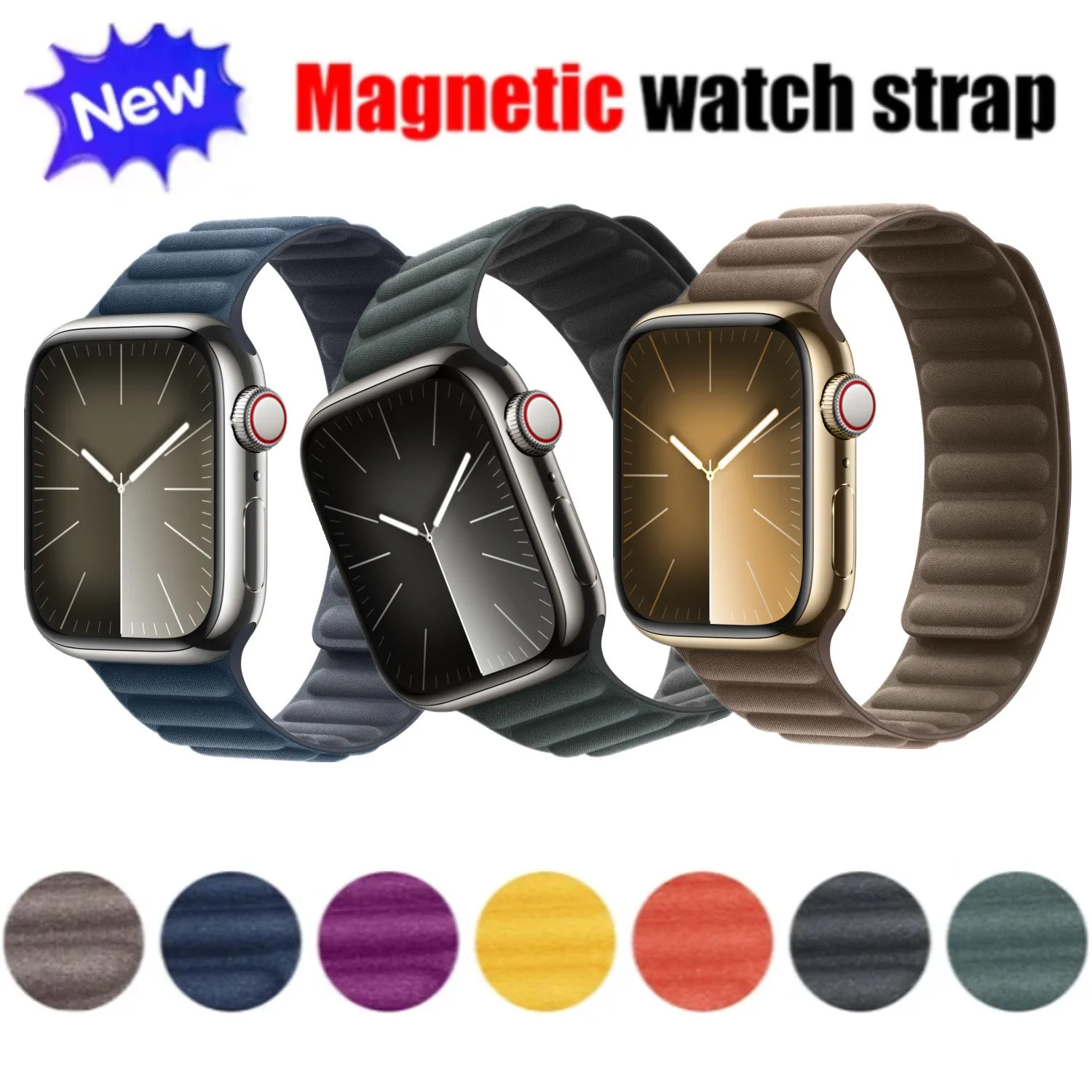 

Magnetic Loop Strap For Apple Watch Band 44mm 40mm 45mm 49mm FineWoven Bracelet iWatch Series 9 8 SE 7 6 Ultra 2 41 42mm Correa