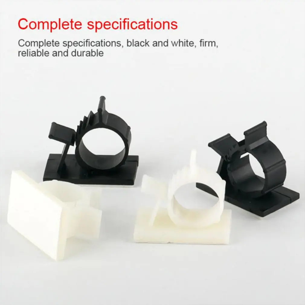 

10x Adjustable Self-Adhesive Wire Cable Ties Mounts Clamp Clip Organizer Holder Cable Cord Management Desk Wire Tie Fixer Car